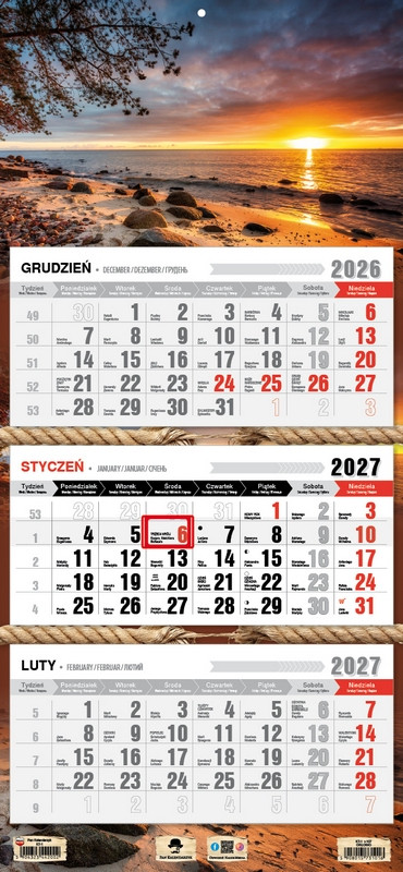 Kalendarz trójdzielny KT-2 Premium (wypukła główka) Pan Kalendarzyk